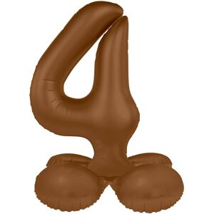 Balónik fóliový samostojaci číslo 4 Čokoládovo hnedá, matný 41 cm