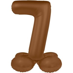 Balónik fóliový samostojaci číslo 7 Čokoládovo hnedá, matný 41 cm