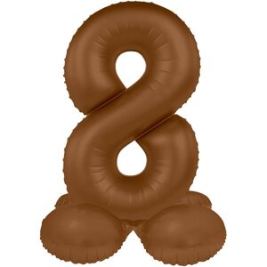 Balónik fóliový samostojaci číslo 8 Čokoládovo hnedá, matný 41 cm