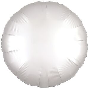 Balónik fóliový saténový kruh biely 43 cm