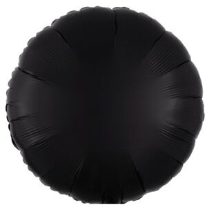 Balónik fóliový saténový kruh čierny 43 cm