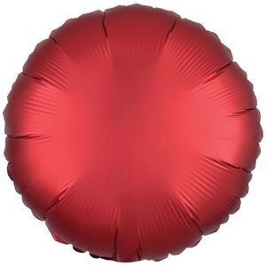 Balónik fóliový saténový kruh sýto červený 43 cm