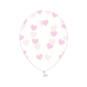 Balónik s potlačou transparent Srdce ružové 1 ks