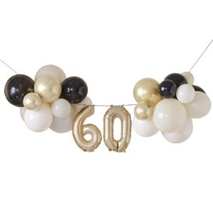 Balóniková dekorácia 60. narodeniny čierna/telová