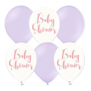 Balóniky latexové transparentné Baby Shower/sv.lila 30 cm 6 ks