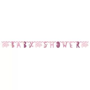 Banner Baby Shower Slon ružový 160 cm