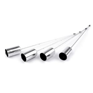 Bodce na sviečky priemer 2,2 cm strieborné 4 ks