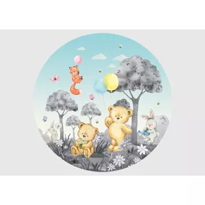 Samolepiaca vliesová fototapeta na stenu Zvierací večierok | 70 x 70 cm | CR 3245-005