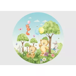 Samolepiaca vliesová fototapeta na stenu Zvierací večierok | 70 x 70 cm | CR 3247-006