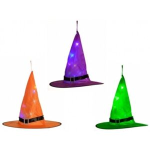 Čarodejnícky klobúk svietiaci na zavesenie 38 x 35 cm mix farieb 1 ks