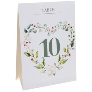 Čísla stolov 1 - 10 Green Wedding