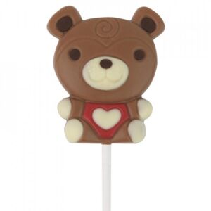 Čokoládové lízatko Valentínsky medvedík 30 g