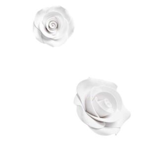 Cukrové dekorácie Ruže biele 5 cm 6 ks