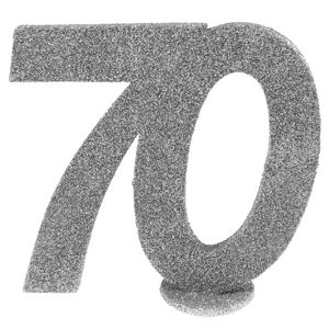 DEKORÁCIA na stôl strieborná "70"