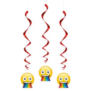 DEKORÁCIE závesné špirálové Rainbow Emoji 3ks