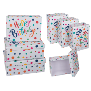 Darčekové krabičky Happy Birthday 28,5x20x11 cm (sada 3 ks)