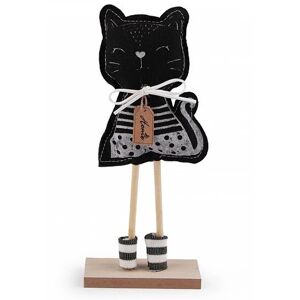 Dekorácia drevená - čierna mačka