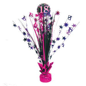 Dekorácia na stôl fóliová Sparkling ružová "18" 46 cm