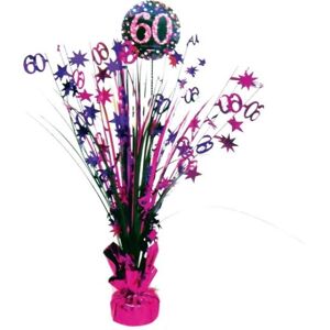 Dekorácia na stôl fóliová Sparkling ružová "60" 46 cm