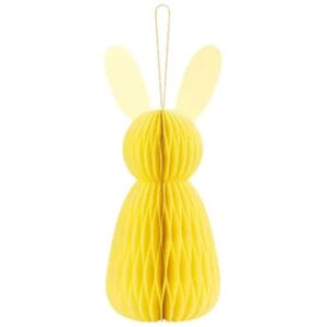 Dekorácia papierová Zajac, žltý 30 cm
