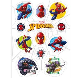 Dekorácia z fondánového listu na tortu Spiderman - na vystrihnutie