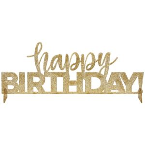 Dekoračný nápis akrylový Happy Birthday zlatý