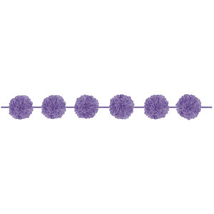 Girlanda pompom lila 365 cm, 2 ks