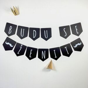 Girlanda vlajočková s českým textom "Budu se ženit"