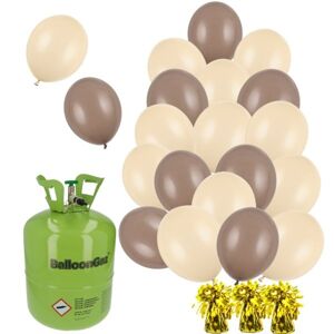 Hélium + 12 balónikov capuccino + smotanový mix + 3 ťažidlo