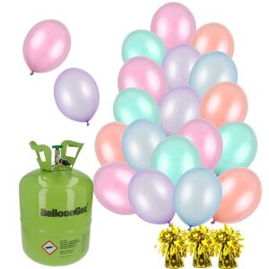 Hélium s metalickým balónikovým mixom 30 balónikov 23 cm + 3 ťažidlá