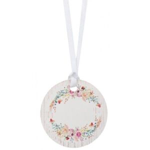 MENOVKY okrúhle Floral so stuhou 6ks