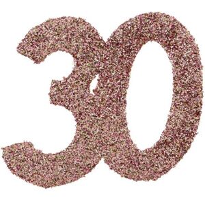 KONFETY glitrová číslica 30 Rose Gold 6x6cm 6ks