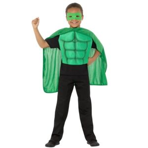 KOSTÝM detský Superhrdina zelený veľ. M (8-12 rokov)