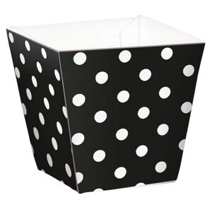 Krabičky na občerstvenie čierne s bodkami 4,4 x 4,4 x 4,9 cm (36 ks)