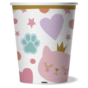 Tégliky papierové Mačacia princezná 250 ml 8 ks