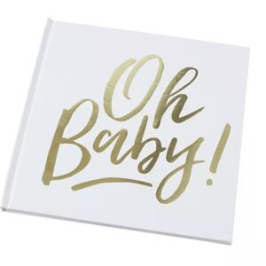 Kniha hostí Oh Baby biela so zlatom 32 strán