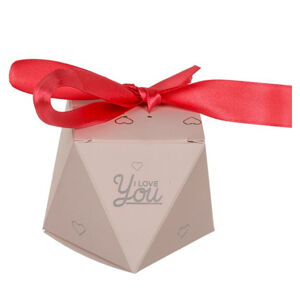 Krabička darčeková so stuhou I Love You ružová 6x8,5 cm (1 ks)