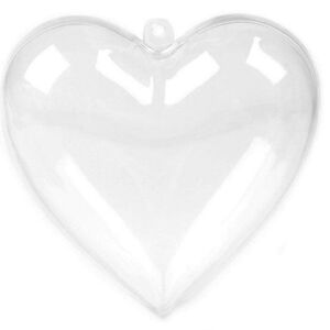 Krabička plastová Srdce transparentné dvojdielne 10 x 10 cm