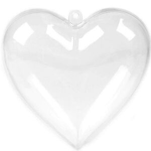 Krabička plastová srdce dvojdielne transparentné 8 x 8 cm