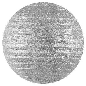 Lampión guľatý 35cm strieborný s glitrami