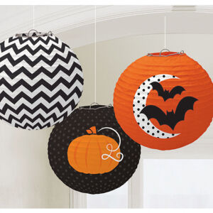 Lampióny papierové Halloween 24 cm 3 ks