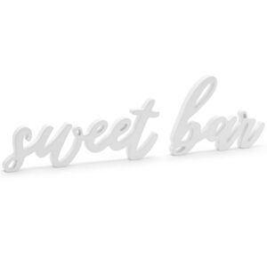 NÁPIS drevený Sweet bar biely 37x10cm
