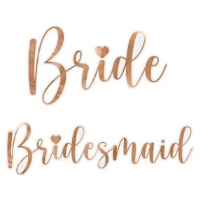 Nálepky na sklo "Bride & Bridesmaid" ružové zlato