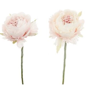 Kvetinová dekorácia pivonka umelá Ivory/ružová 1 ks
