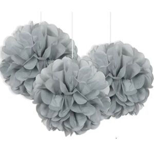 PomPoms dekoračné šedé 23 cm, 3 ks