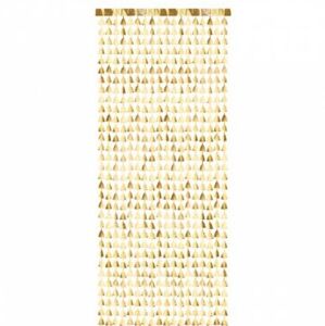 POZADIE Vianočné stromčeky zlaté 100 x 245 cm