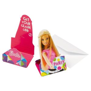 POZVÁNKY s obálkami Barbie 8ks