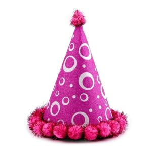 Party čiapočka s brmbolcami fialovo-ružová 2 ks
