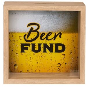 Pokladnička drevená Beer fund 20 x 20 cm