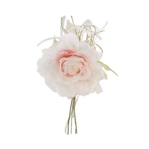 Ruža umelá na stonke s čipkou a perlami ružová 11 cm
